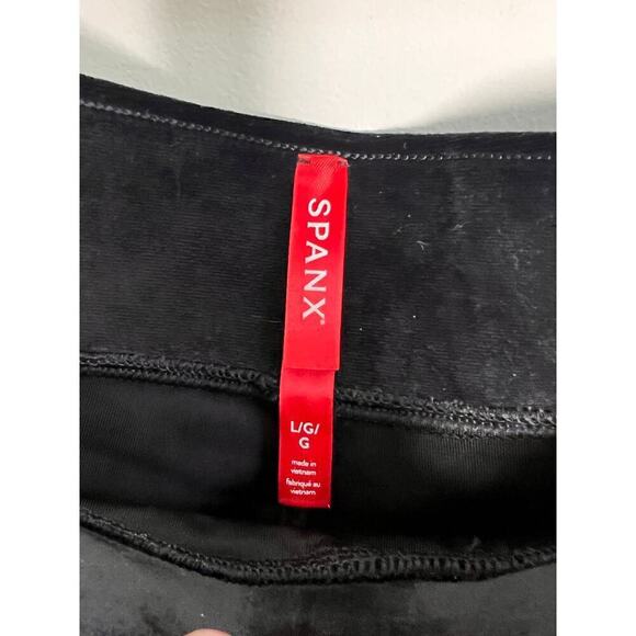 SPANX Velvet Split Hem Wide Leg Pants Black Slimming Comfort Women's Size L - Picture 7 of 8